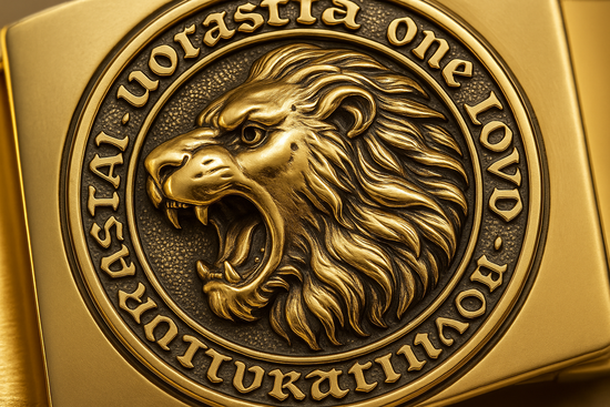 Accurate Lion Buckle Close-up