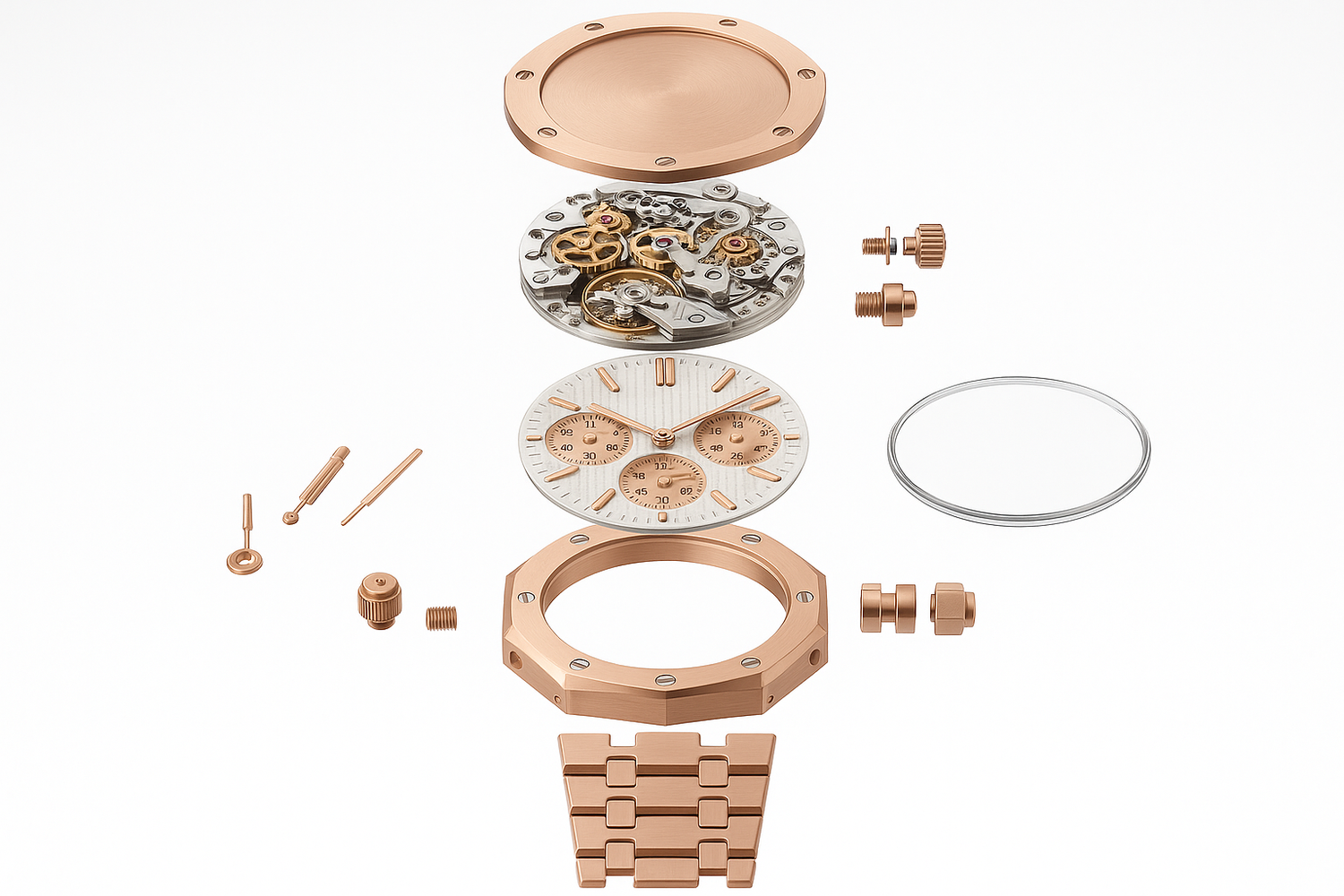 Another Rose Gold Watch Exploded View