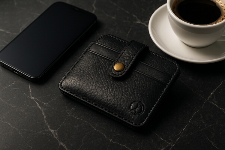 Black wallet modern professional lifestyle