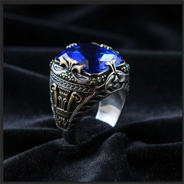 Blue ring three-quarter view