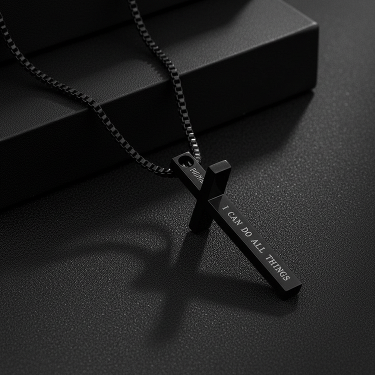 Close-up of necklace chain and pendant connection