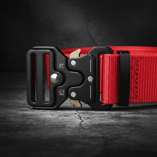 Extreme close-up of buckle mechanism