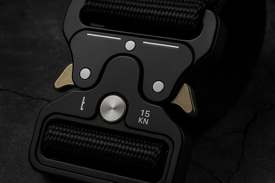 Extreme close-up of buckle mechanism