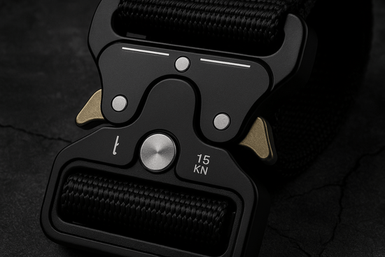 Extreme close-up of buckle mechanism