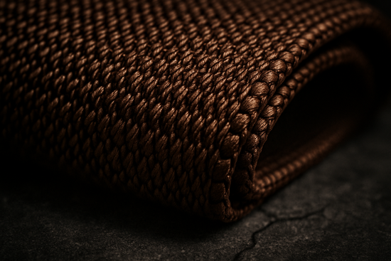 Macro close-up of brown webbing texture
