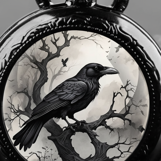Macro face raven watch