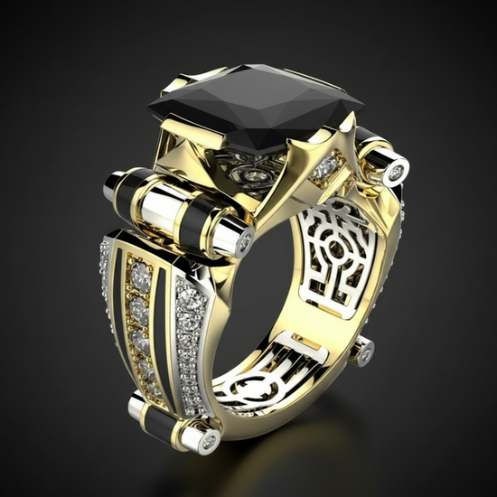 Ring 45-degree angle view dark background