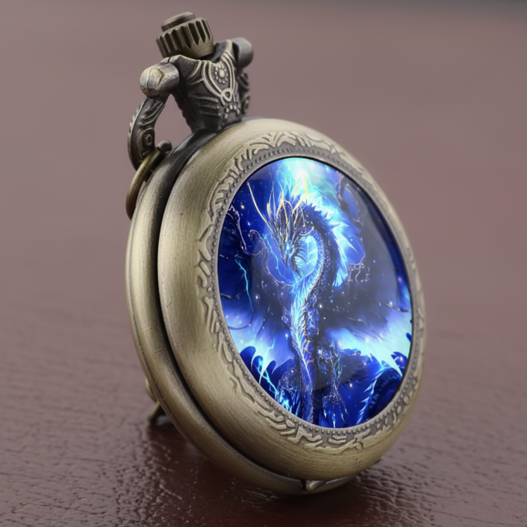 Side close-up bronze dragon watch