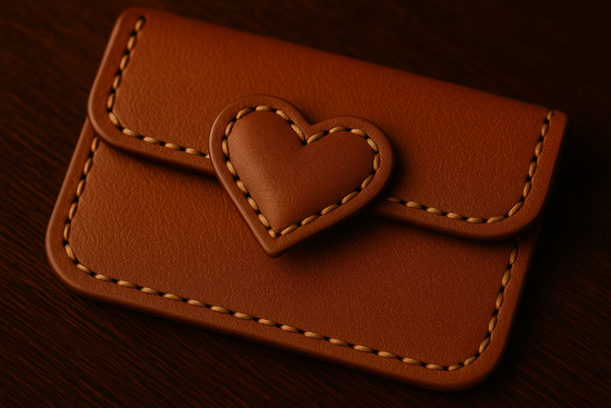 Smaller heart on dark wood