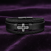 Black gunmetal bracelet side on velvet