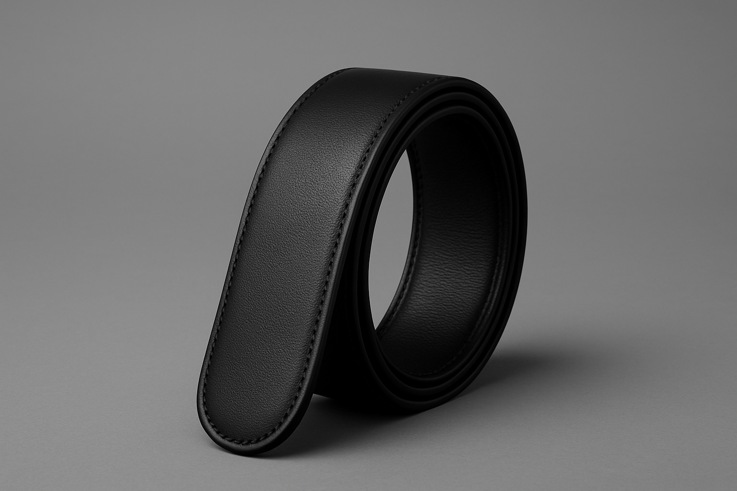 Black No-Buckle Belt - Rolled Up Balanced