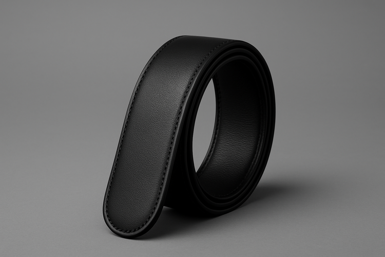 Black No-Buckle Belt - Rolled Up Balanced