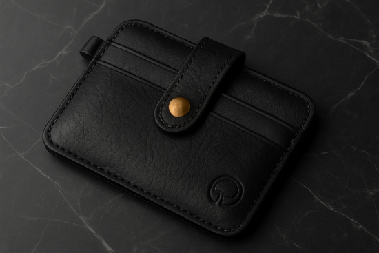 Black wallet with bright, clear lighting