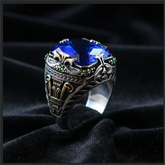 Blue ring three-quarter view