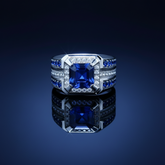 Blue sapphire ring side angle