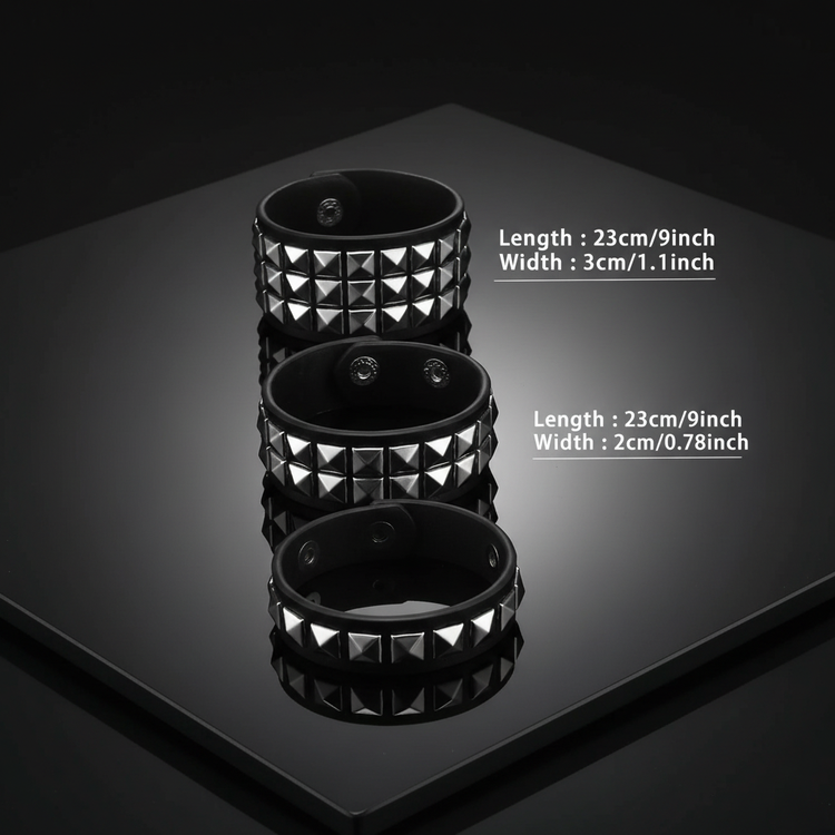 Bracelets on polished obsidian stone