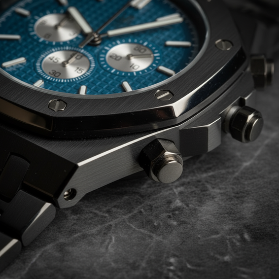 Close-up of bezel and screws