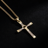 Dark Gold Cross Necklace