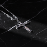 Dark Silver Cross Necklace
