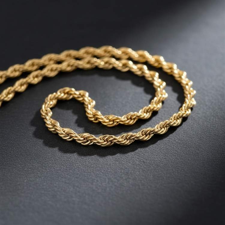 Detailed rope chain texture with dark slate background