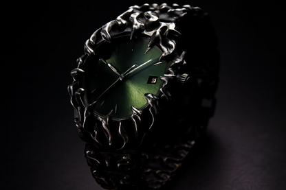 Dramatic studio lighting with strong shadows