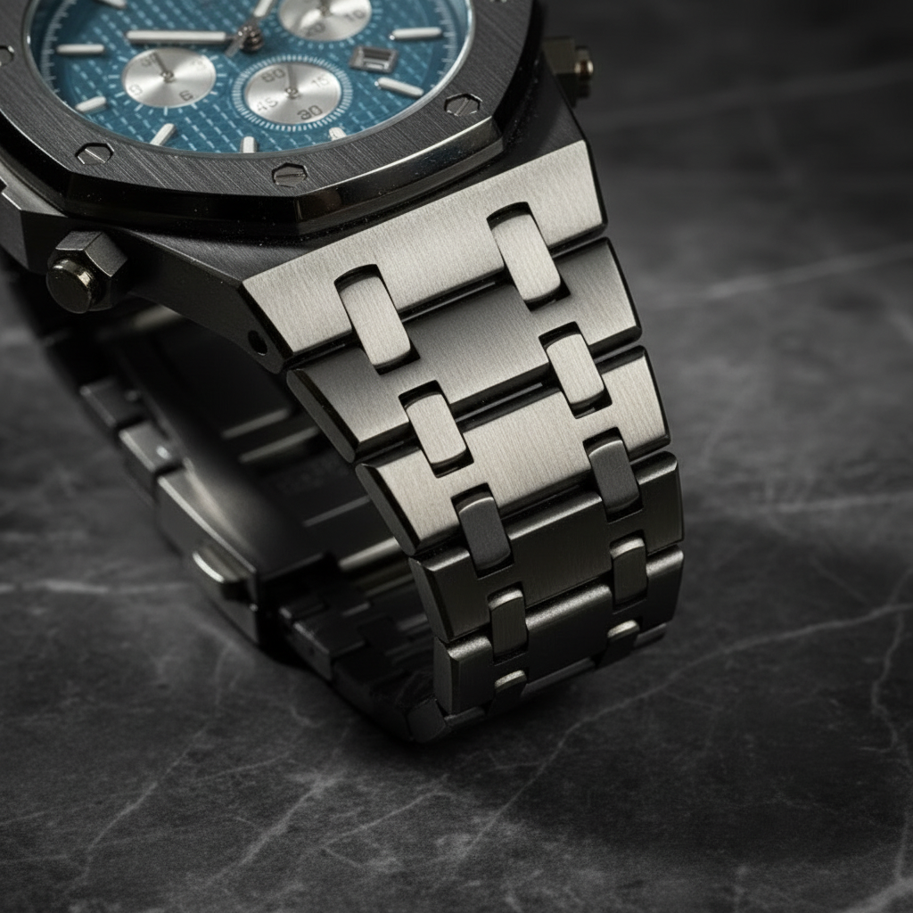 Extreme close-up of bracelet links