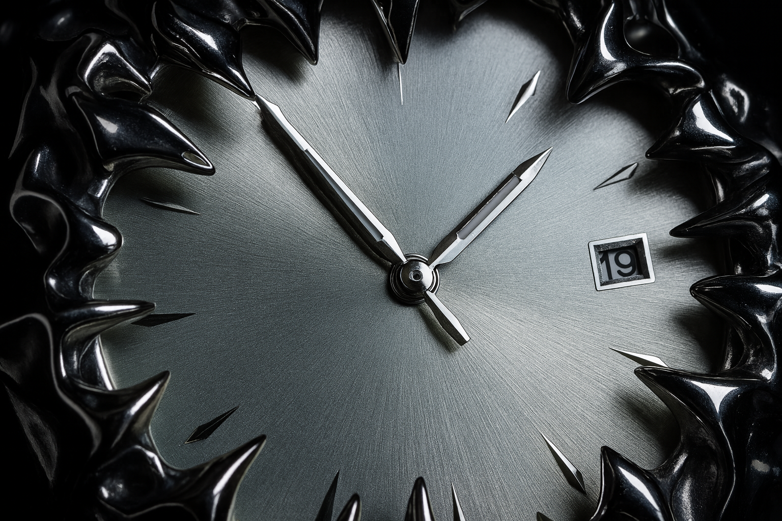 Extreme macro close-up of watch face and gradient
