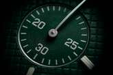 Extreme macro of green sub-dial