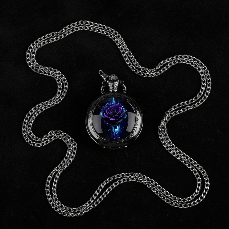 Flat lay cosmic rose watch