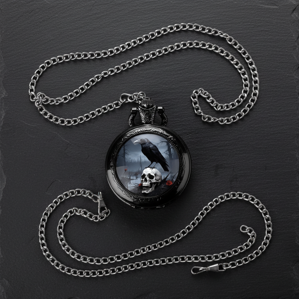 Flat lay pocket watch