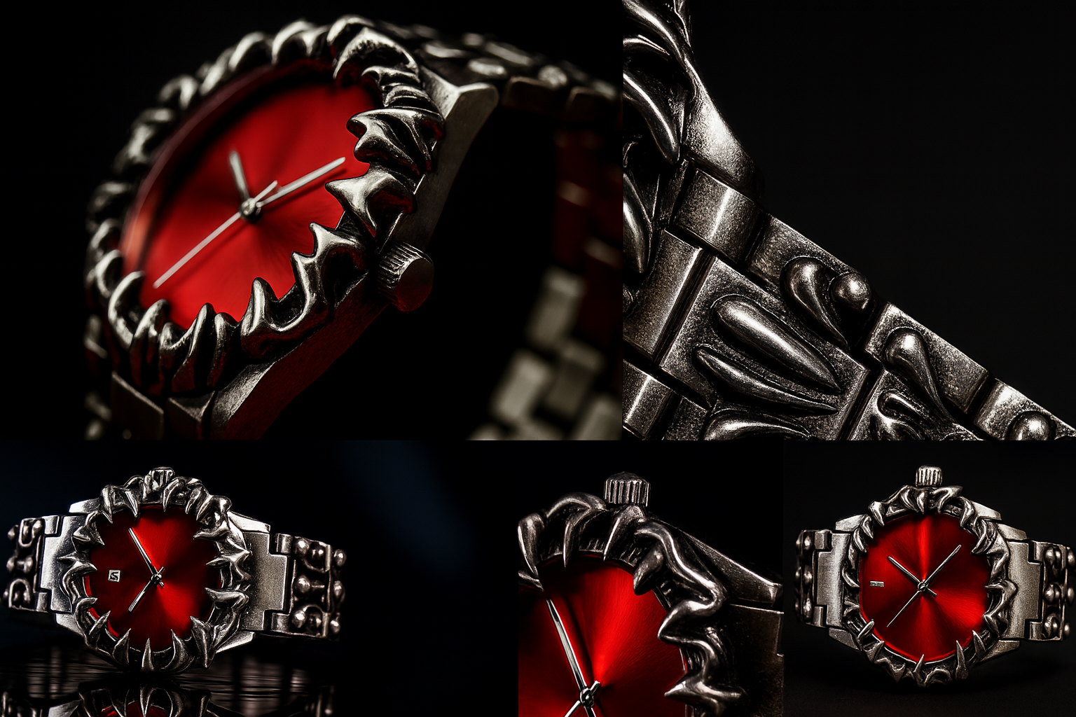 Gothic Spike Watch front view with dramatic red face