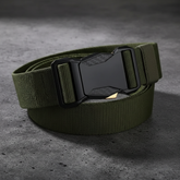 Green tactical belt on concrete