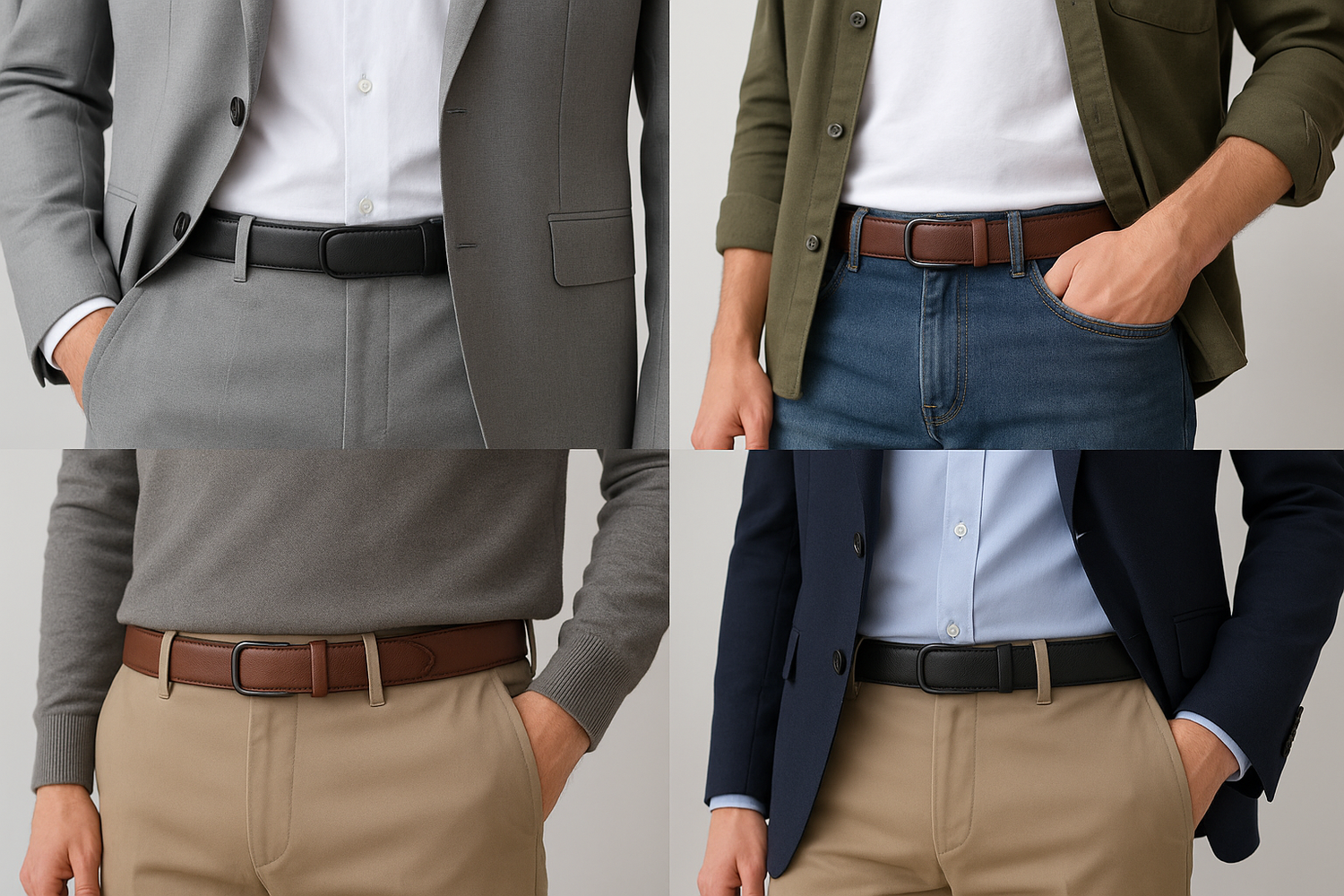 Lifestyle product photography showing no-buckle designer men&