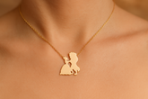 Lifestyle shot showing the necklace being worn
