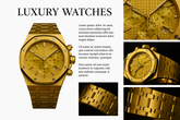Luxury catalog layout - All-gold chronograph