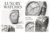 Luxury catalog layout - OAK WHITE SILVER chronograph