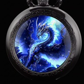Macro face blue dragon watch