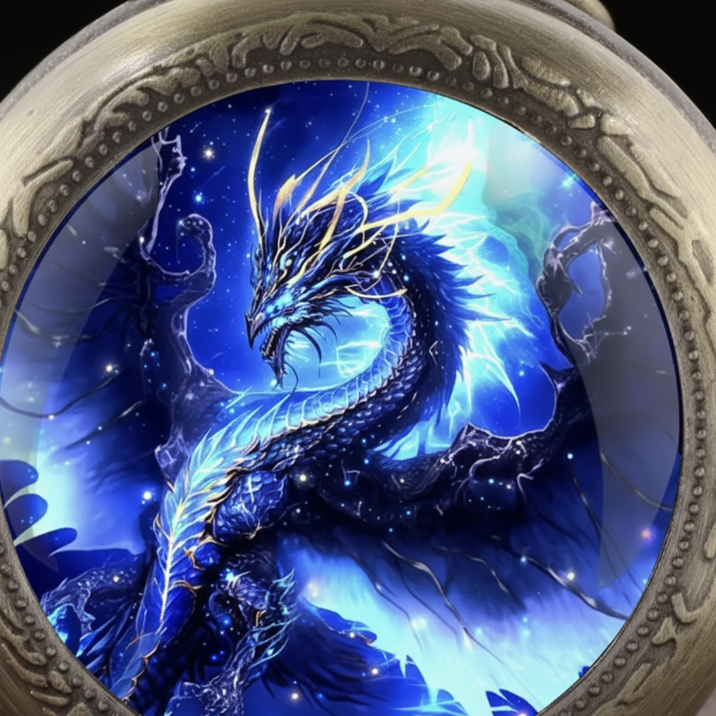 Macro face bronze dragon watch