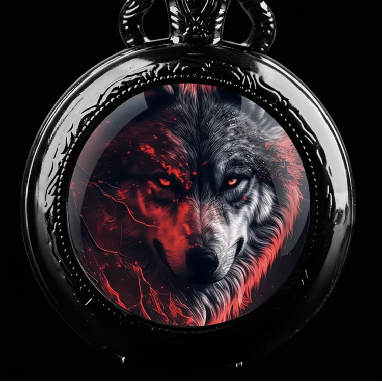 Macro face dual wolf watch