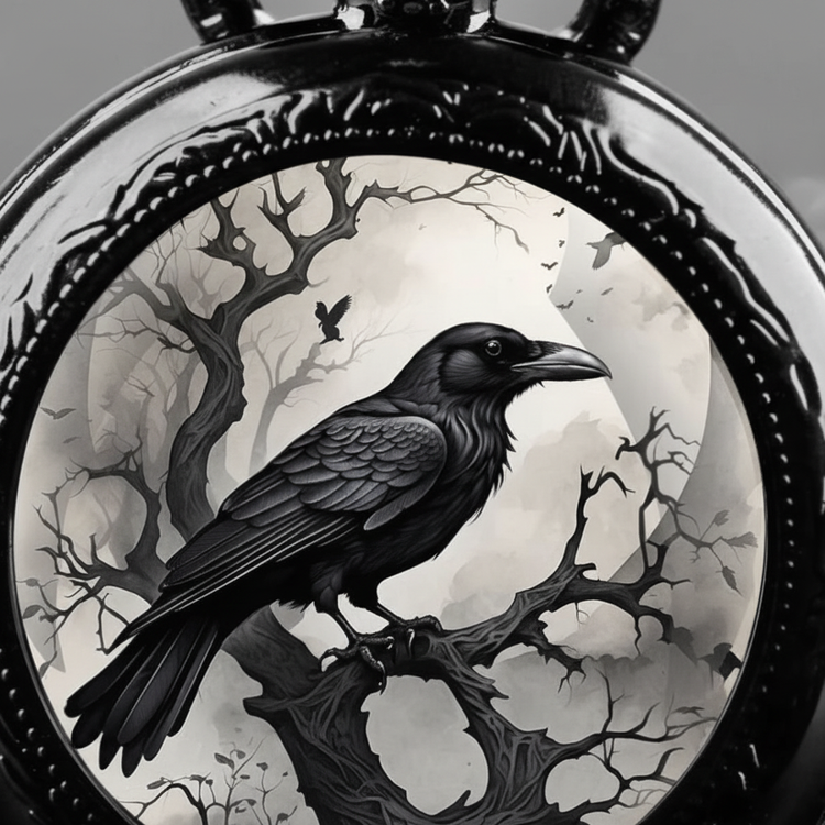 Macro face raven watch
