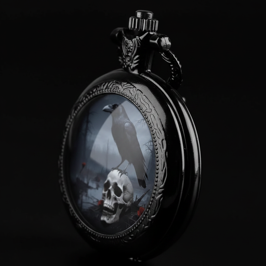 Side angle gothic pocket watch