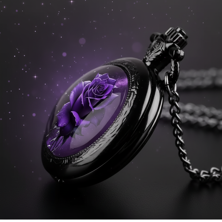 Side close-up purple rose watch