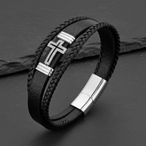 Silver bracelet three-quarter on slate