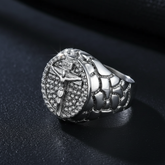 Silver ring close-up macro detail