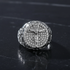 Silver ring top-down view