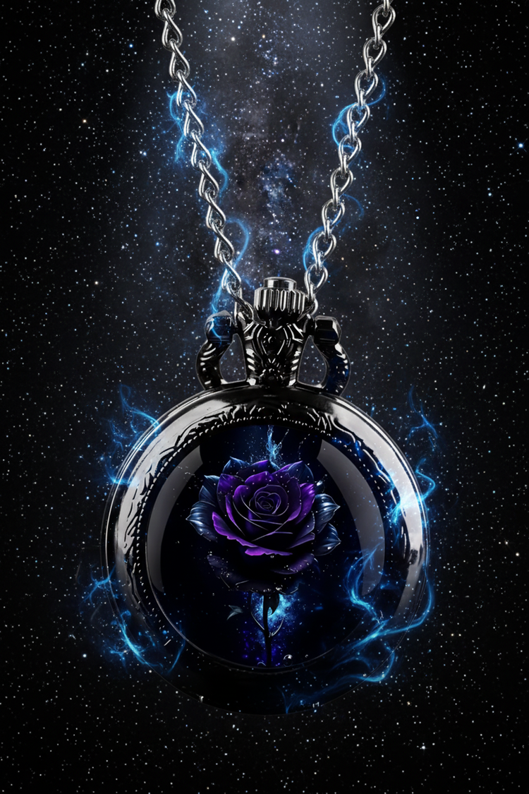 Suspended cosmic rose watch
