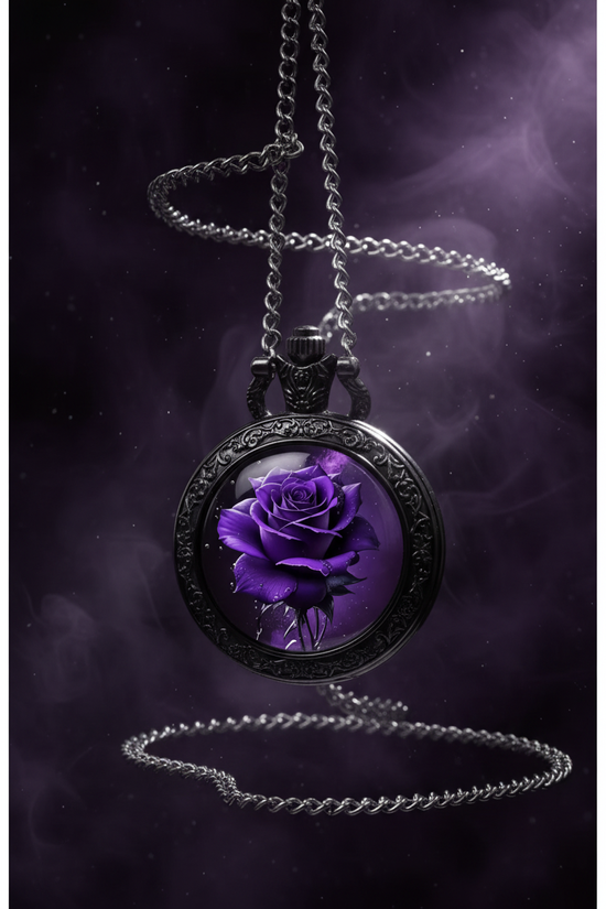 Suspended purple rose watch