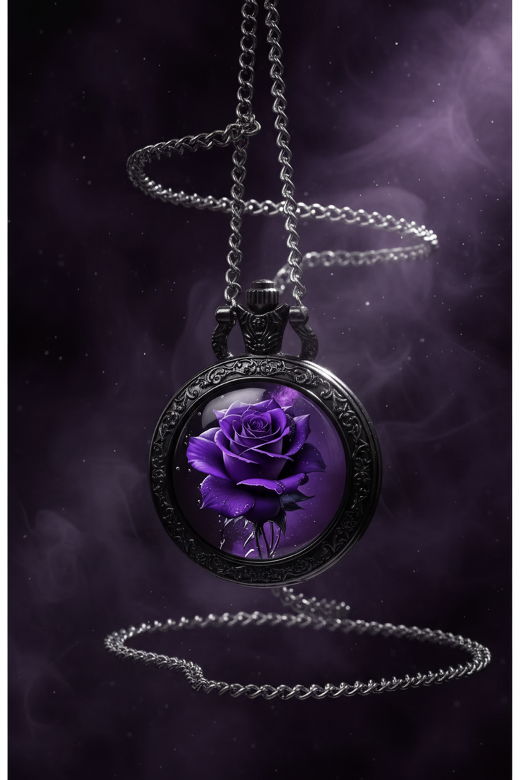 Suspended purple rose watch