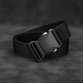 Tactical belt on charcoal fabric