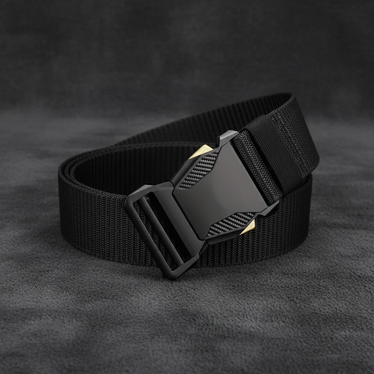 Tactical belt on charcoal fabric